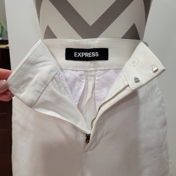 Express White Cropped Wide Leg Pants - Picture 4 of 9